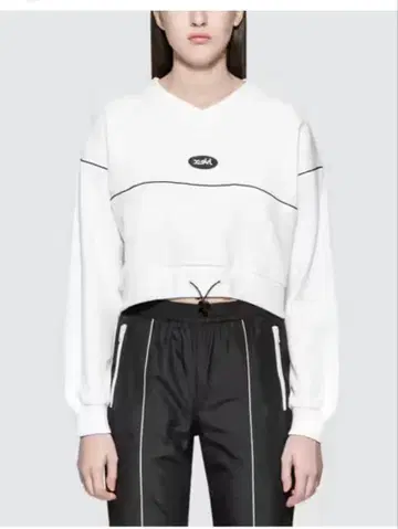 X-girl 숏 기장 맨투맨 화이트 사이즈 1