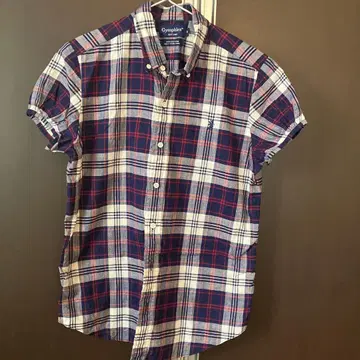 Gymphlex 체크 무늬 반팔 셔츠 사이즈 14