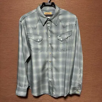 SUGAR CANE 옴브레 체크 웨스턴 셔츠