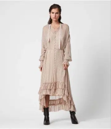 allsaints 도트 무늬 롱 원피스