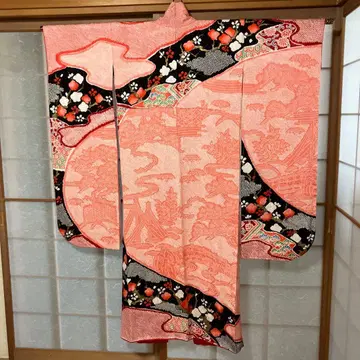 후리소데 시보리 꽃무늬 실크