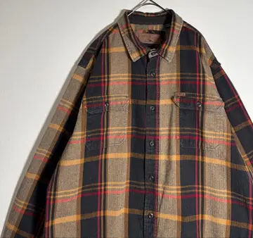 ORVIS 원포인트 로고 체크 코튼 플란넬 셔츠