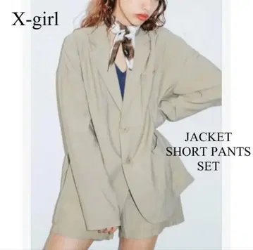 X-girl 엑스걸 자켓 숏팬츠 셋업 사이즈 1