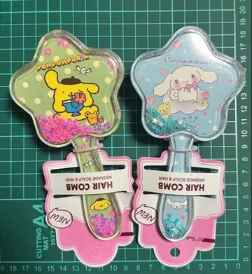 폼폼푸딩 시나몬 바스락거리는 반짝이는 헤어 브러쉬 2종 세트