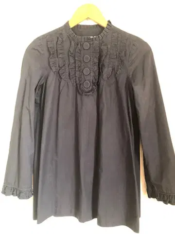 DRESSTERRIOR 드레스트리얼 네이비 프릴 셔츠 38