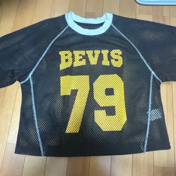 BEVIS 저지 메쉬 T셔츠 (블랙)