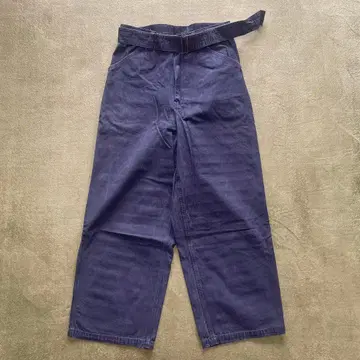 URU 블랙 데님 와이드 팬츠 벨트 포함