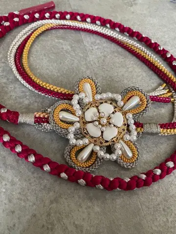 미사용 후리소데용 허리띠 체리 핑크 성인식 결혼식 마마 후리소데에도