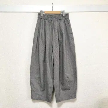 완판템 로리즈팜 이지 와이드 코쿤 팬츠 하운드투스 체크 패턴 L 루즈핏