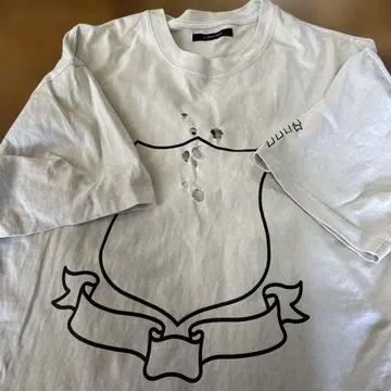 NUMBER (N)INE 넘버나인 화이트 데미지 T셔츠