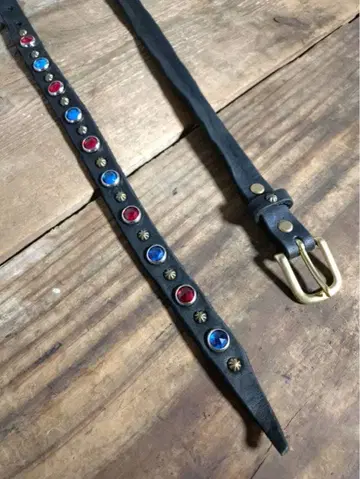 내로우 벨트 스터드 벨트 20mm 폭 천연 가죽 벨트 오더 제작
