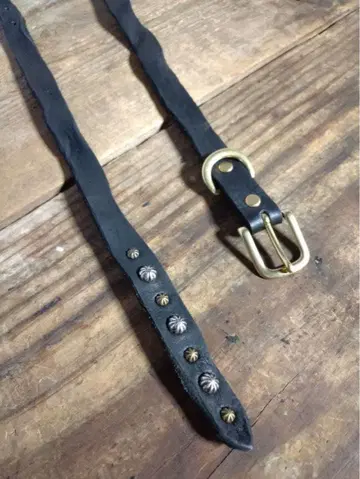 내로우 벨트 스터드 벨트 20mm 폭 천연 가죽 벨트 오더 제작