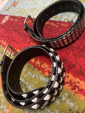 스터드 벨트 세트 화이트 블랙 벨트