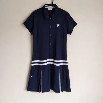 새상품급 FILA 골프웨어 반팔 원피스 박스 플리츠 네이비 M