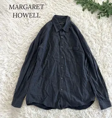 마가렛호웰 코튼 다크 네이비 긴팔 셔츠 영국제