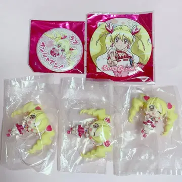 프레쉬 프리큐어 큐어 피치 모모조노 러브 캔뱃지 피규어 5점