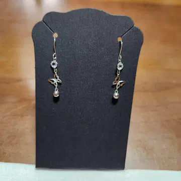 K10WG 귀걸이 나비 디자인 화이트 골드 K10