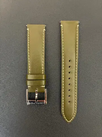 Hamilton 가죽 벨트 20mm 올리브 그린