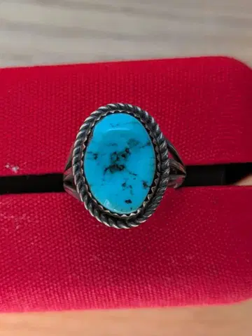 아메리카 원주민 주얼리 터콰이즈 오벌컷 반지
