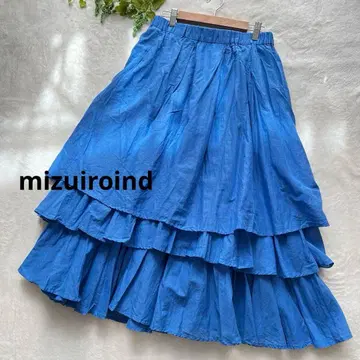 [새상품급] mizuiroind 미즈이로 인드 캉캉 스커트 블루