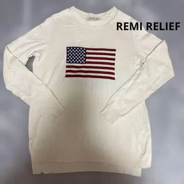 REMI RELIEF 코튼 스웨터 성조기 패턴