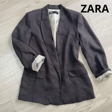 ZARA 자라 린넨 테일러드 자켓 빅 사이즈 L 소매 스트라이프