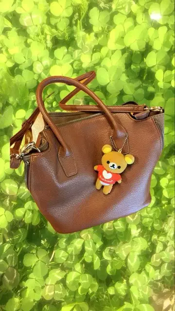 리락쿠마 포함 모리걸 천연 가죽 가방 귀여운