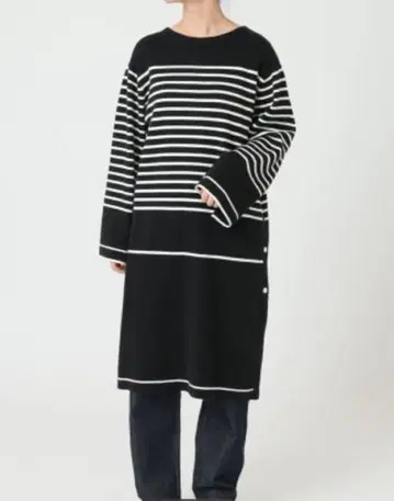 새상품 SLOBE IENA 보더 원피스 튜닉 캐시미어 이에나