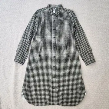 새상품급 MHL 셔츠 원피스 겉옷 롱 코튼 체크