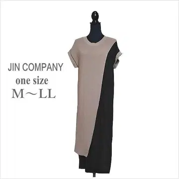 {진 컴퍼니} 모브 핑크 블랙 롱 원피스 니트 ONE M~LL 사이즈