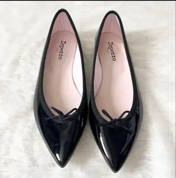 미사용품 레페토 Repetto 발레 슈즈 블랙 에나멜 브리지트