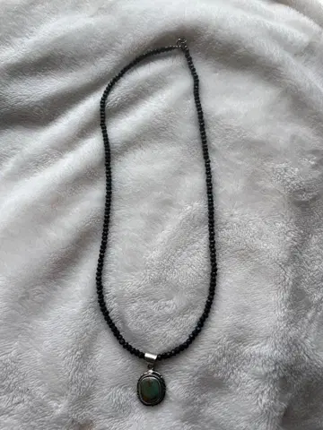 블랙 스피넬 목걸이 터콰이즈 925