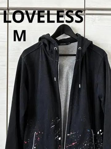 LOVELESS 블랙 스플래터 후드티 페인트