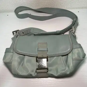 [ 새상품급 ] FURLA 훌라 숄더백 가죽 탁한 블루 로고 금장 장식