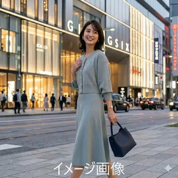 TOCCO 니트 셋업 그레이 펄 M 고급 깔끔한 이벤트