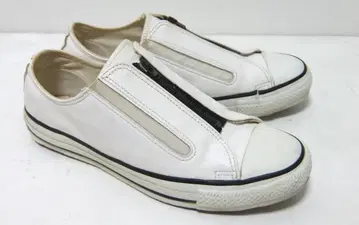 90s USA제 컨버스 올스타 가죽 지퍼 화이트 6 24.5cm