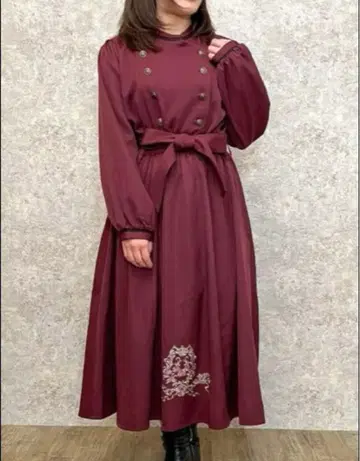 axes femme 나폴레옹 원피스 밑단 자수 롱 걸리시 고스로리