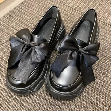 WEGO 2way 리본 통굽 로퍼 [ L 사이즈 ]