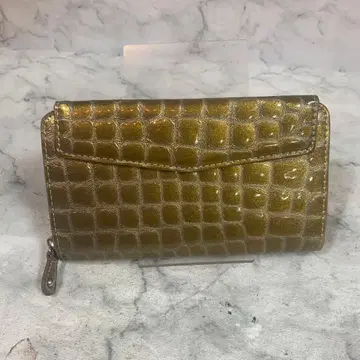 Lodues 골드 크로커다일 패턴 장지갑