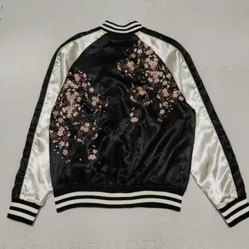 화조풍월 오보로 M 스카잔 벚꽃 일본풍 패턴 자수 블랙 실버