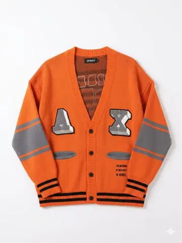 AVIREX 오렌지 가디건 L