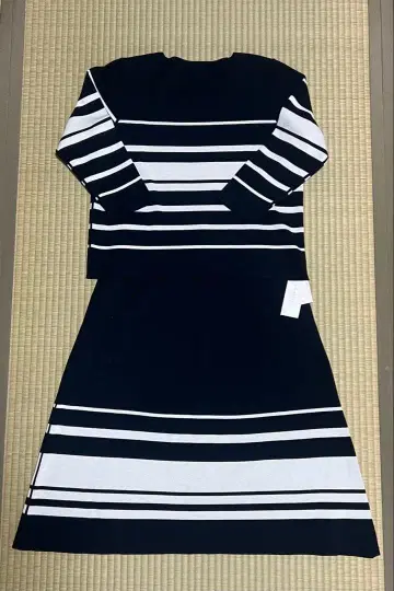 레나운 스트라이프 니트 셋업