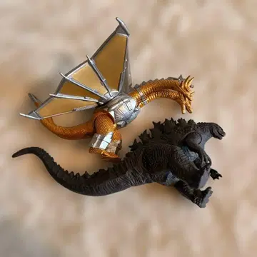 고질라 메카킹 기드라 피규어 2체 세트 소프트 비닐 무비 몬스터