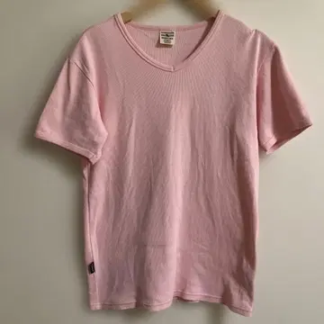 AVIREX 핑크 V넥 T셔츠 Medium