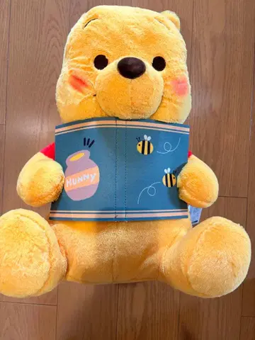 푸우 도서를 든 봉제 인형