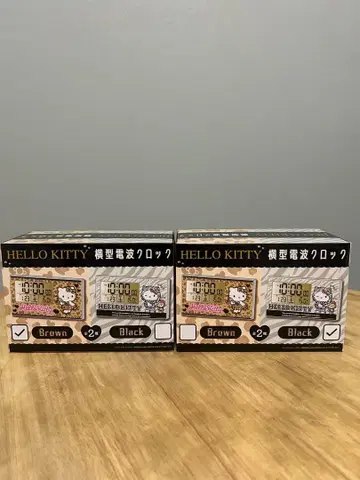 HELLO KITTY 전파 알람 시계 2색 세트
