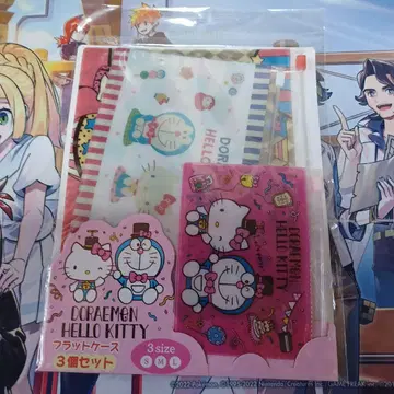 도라에몽 헬로키티 플랫 케이스 3개 세트