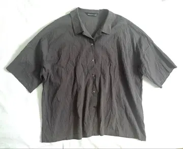 미즈이로 인드 반팔 오픈 카라 셔츠 빅 실루엣 그레이 일본제