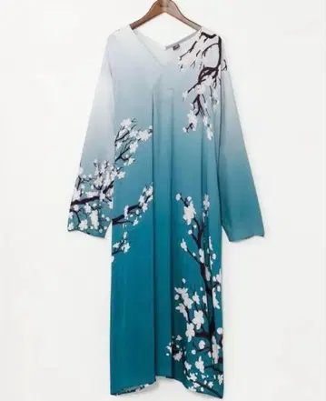 일본풍 패턴 원피스 스카이블루 SO-10