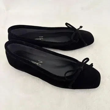 LE TALON 루탈론 플랫슈즈 벨벳 리본 23cm 블랙